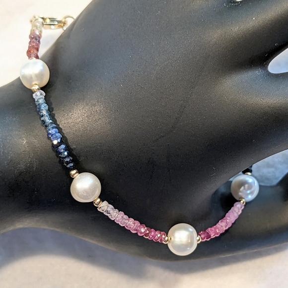 PRICE DROP - BRACELET NWOT - Pearl & Hematite Wrap, 2 Available, 925 - Picture 2 of 5